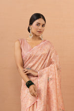 Peach Tissue Saree With Embroidery Boota sedoracouture