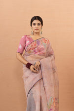 Feminine Pink Tissue Saree with Aari Print sedoracouture