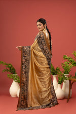 Vibrant Mustard Silk Saree with Embroidery sedoracouture