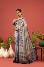 Dual-Tone Silk Saree with Purple Gala sedoracouture