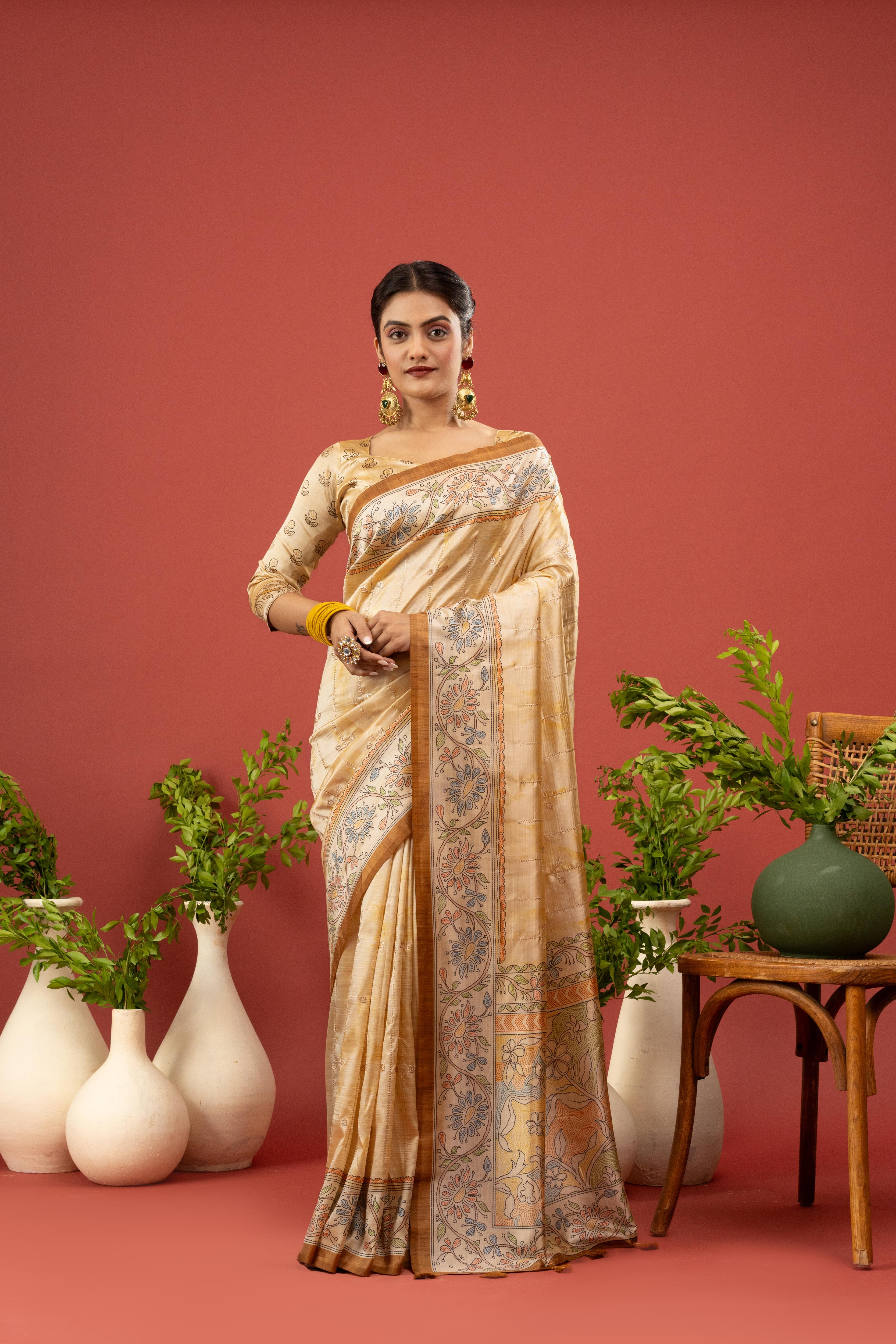 Radiant Mustard Diya Silk Saree