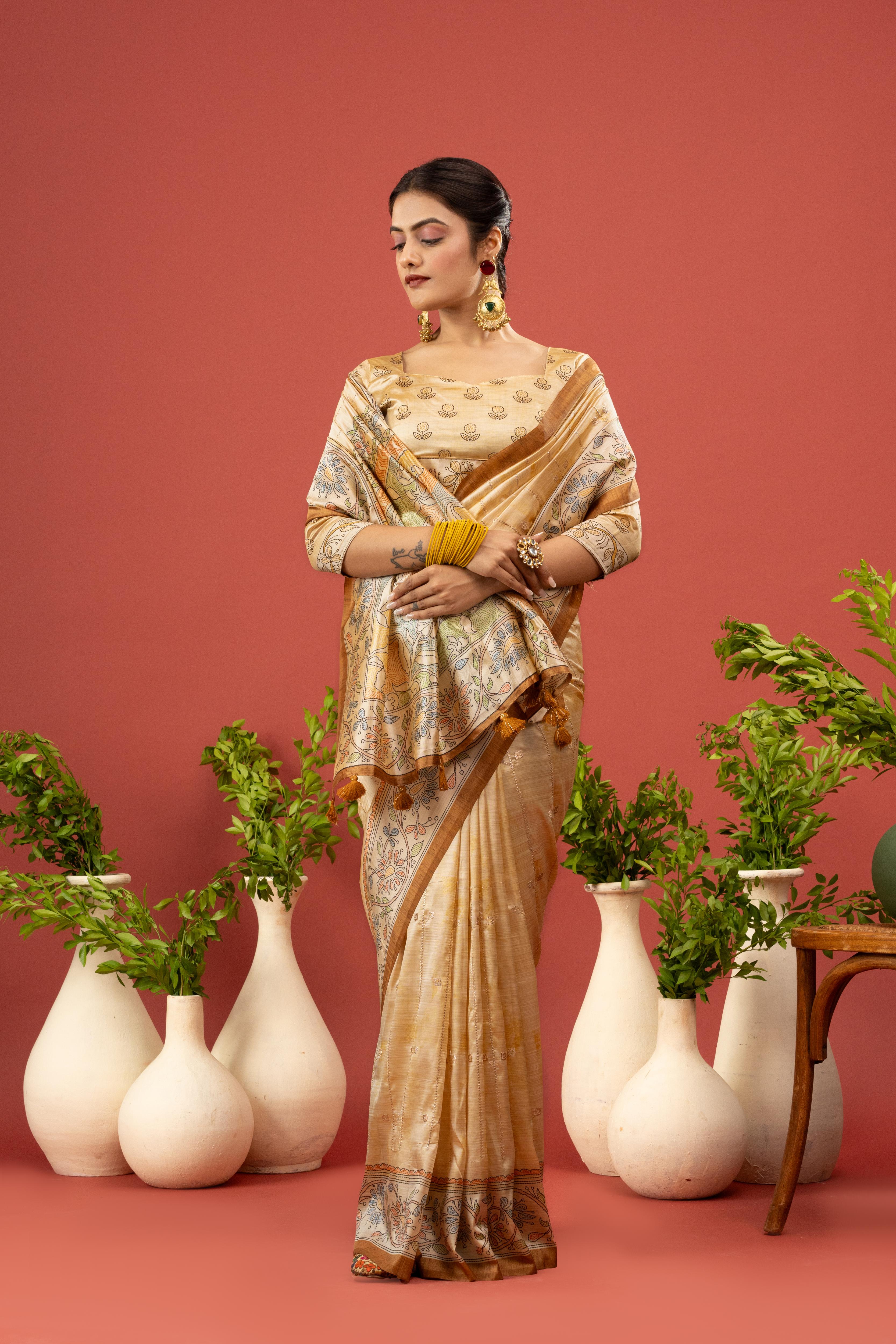 Radiant Mustard Diya Silk Saree sedoracouture