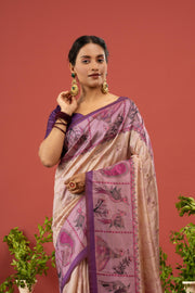 Luxurious Purple Diya Silk Embroidered Saree