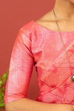 Orange Saree with Georgette Print sedoracouture