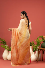 Vibrant Yellow Georgette Saree Design