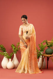Vibrant Yellow Georgette Saree Design