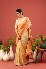 Yellow Floral Saree with Printed Georgette sedoracouture