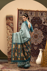 Elegant Rama Handloom Silk Saree