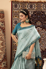 Elegant Rama Handloom Silk Saree sedoracouture