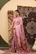 Pink Handloom Silk with Digital Print sedoracouture