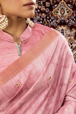 Pink Handloom Silk with Digital Print sedoracouture