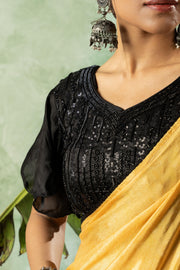 Modern Chiffon Saree with Digital Print Border