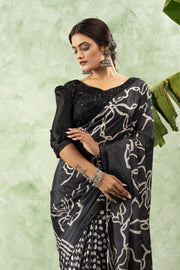 Chiffon Digital Print Saree with Border