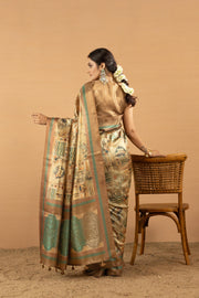 Radiant Mustard Saree with Jacquard Border
