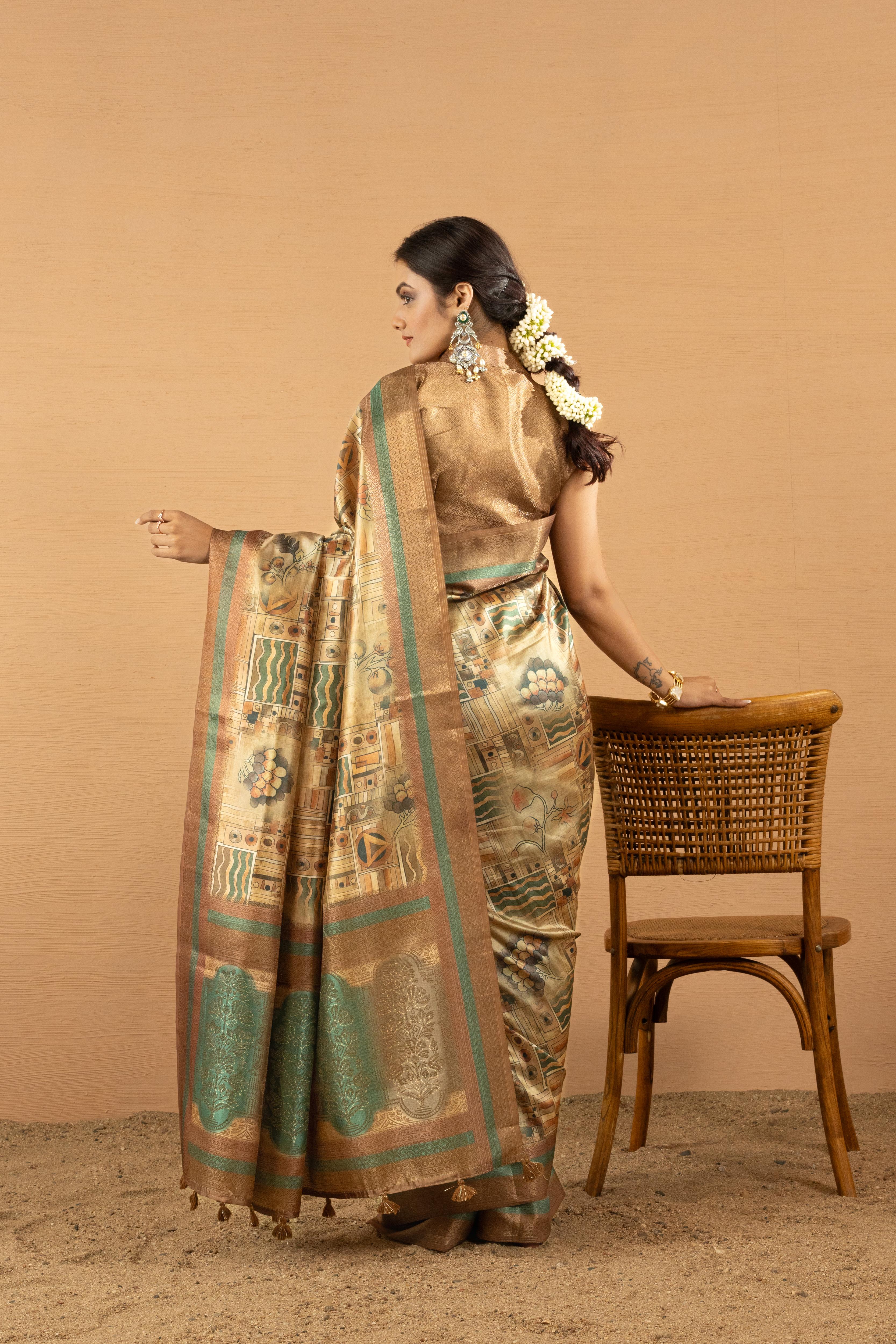 Radiant Mustard Saree with Jacquard Border