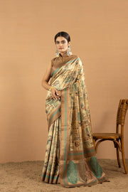 Radiant Mustard Saree with Jacquard Border