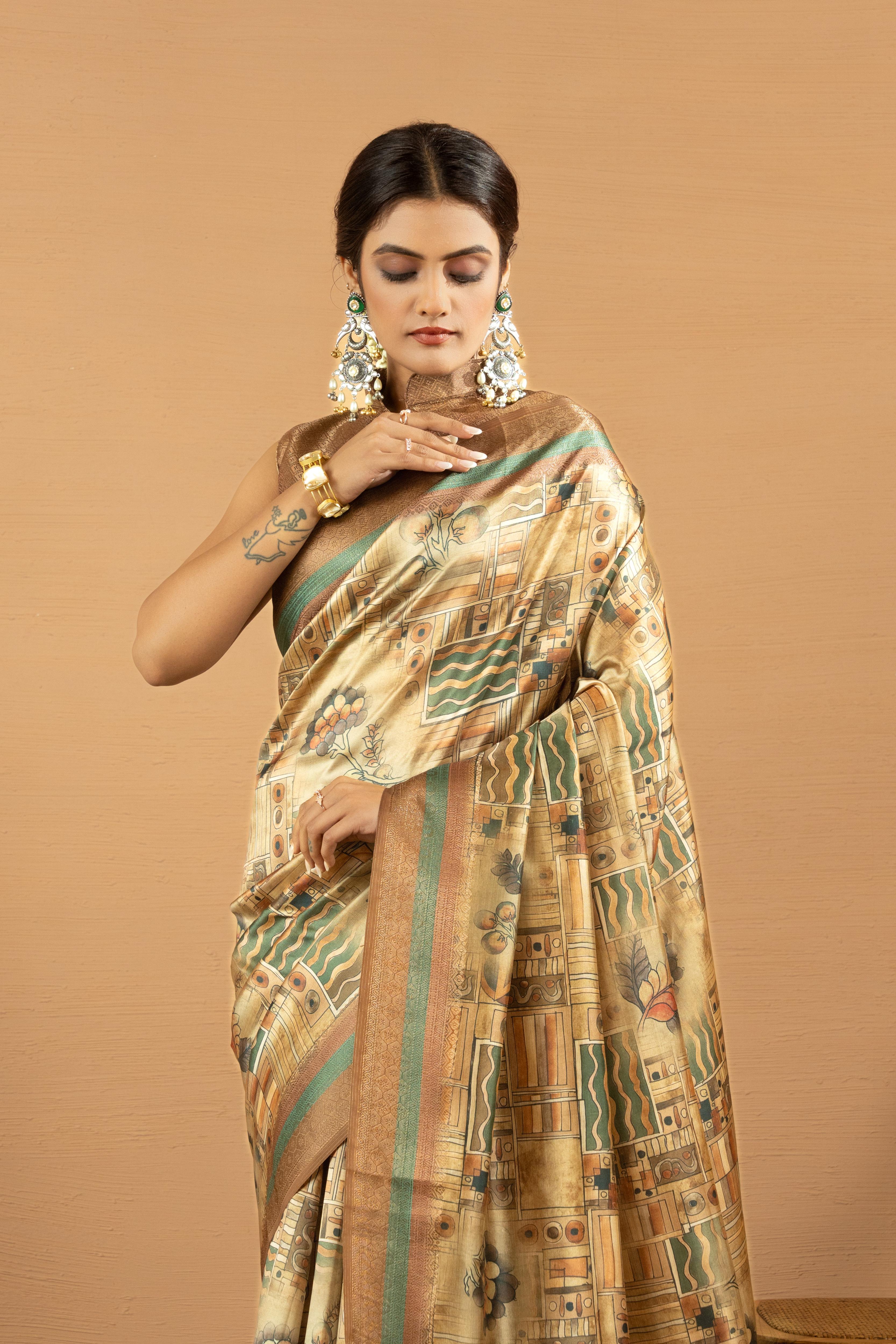 Radiant Mustard Saree with Jacquard Border sedoracouture