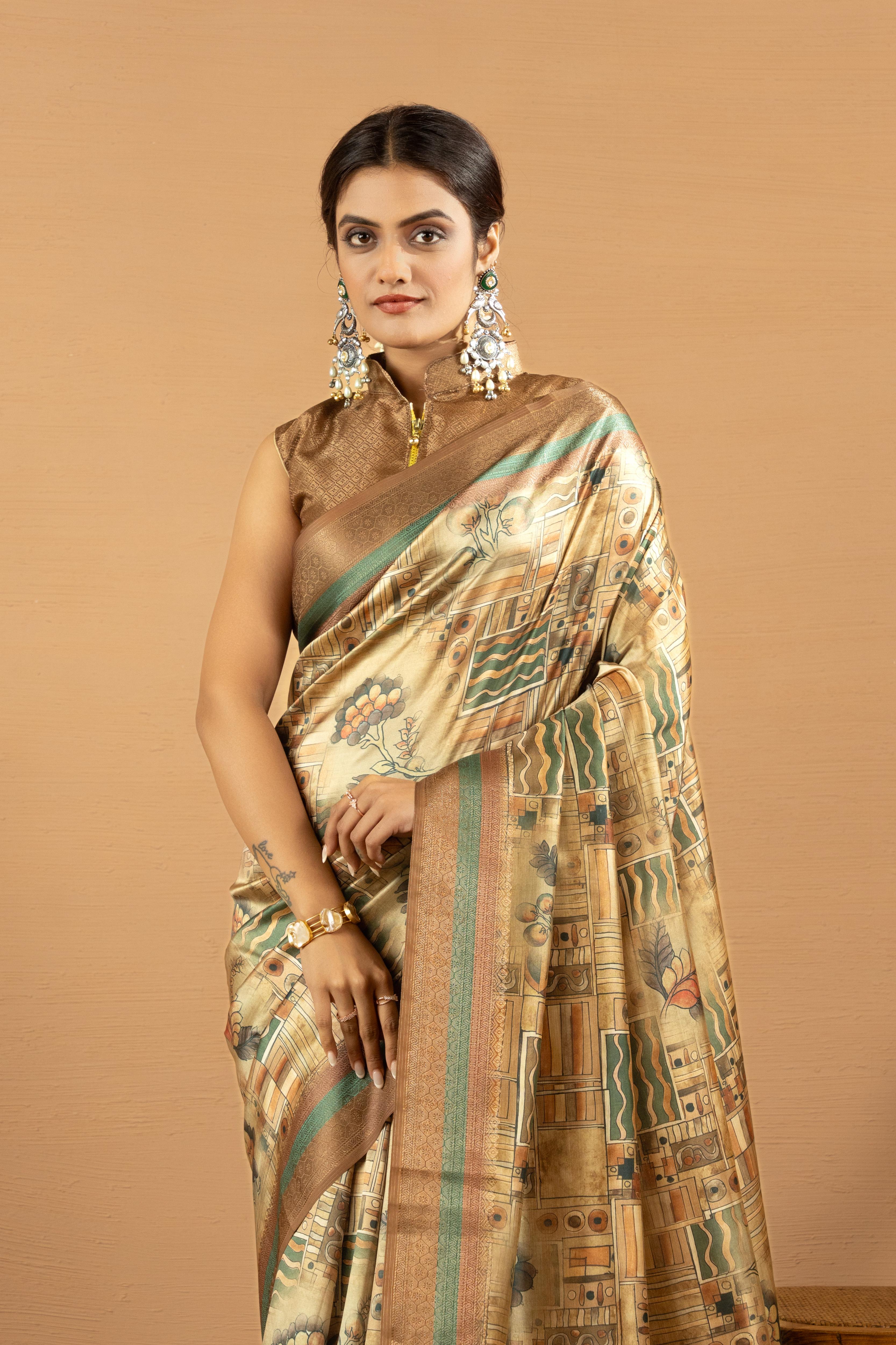 Radiant Mustard Saree with Jacquard Border