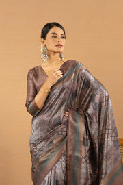 Premium Brown Saree with Jacquard Pallu and Border