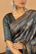 Timeless Grey Diya Silk Saree with Jacquard Border sedoracouture