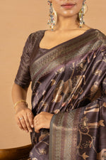 Timeless Dark Grey Diya Silk Saree sedoracouture