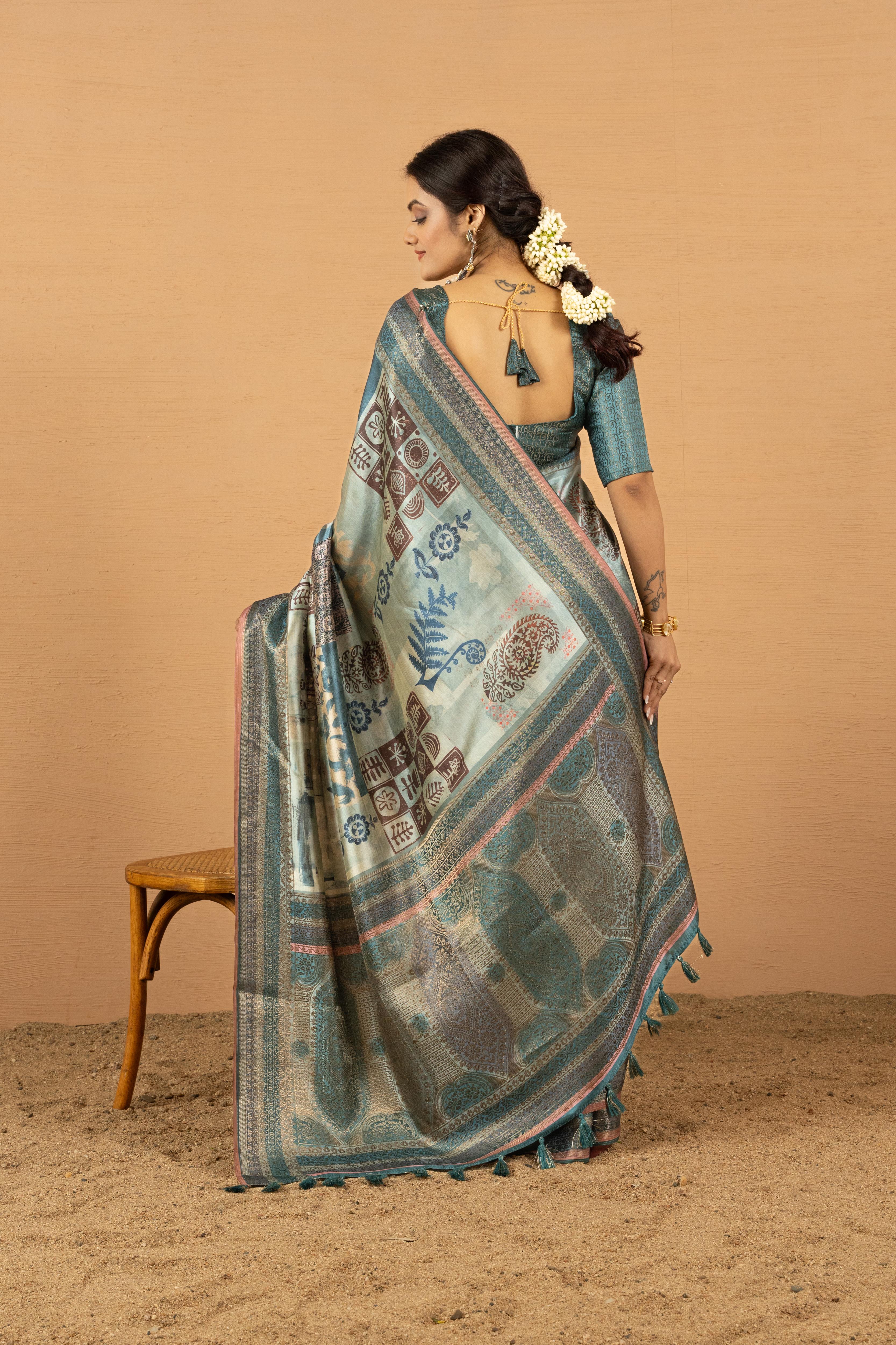 Rich Pallu Diya Silk Rama Saree