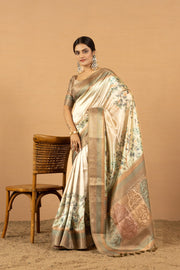 Royal Pista Silk Saree with Jacquard Border