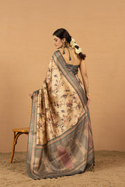 Sophisticated Orange Diya Silk with Jacquard