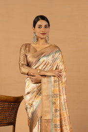 Richly Designed Chiku Saree with Jacquard Border