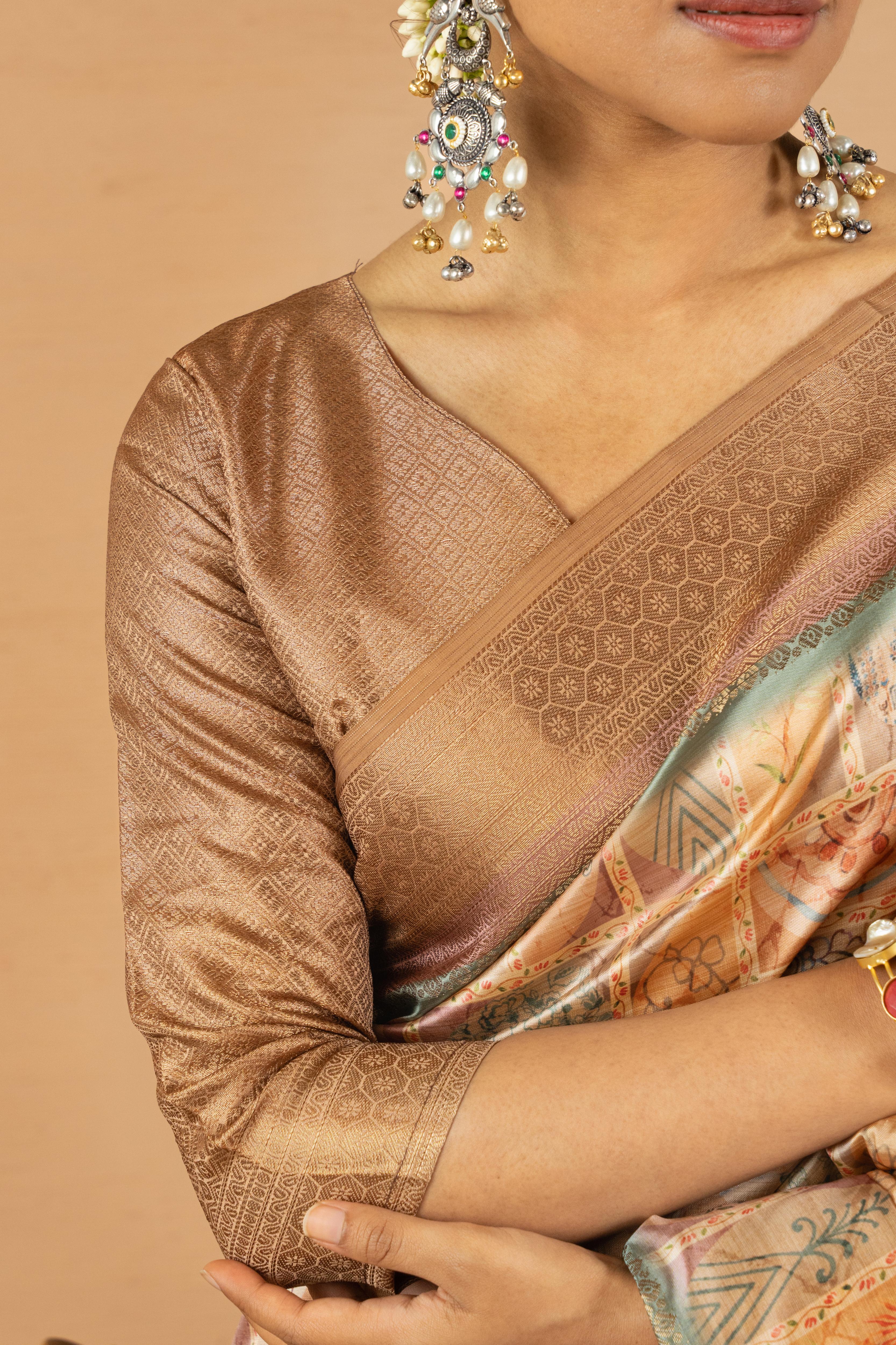Richly Designed Chiku Saree with Jacquard Border sedoracouture
