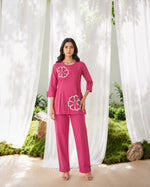 Pink Cotton Thread Work Co-ord Set sedora couture