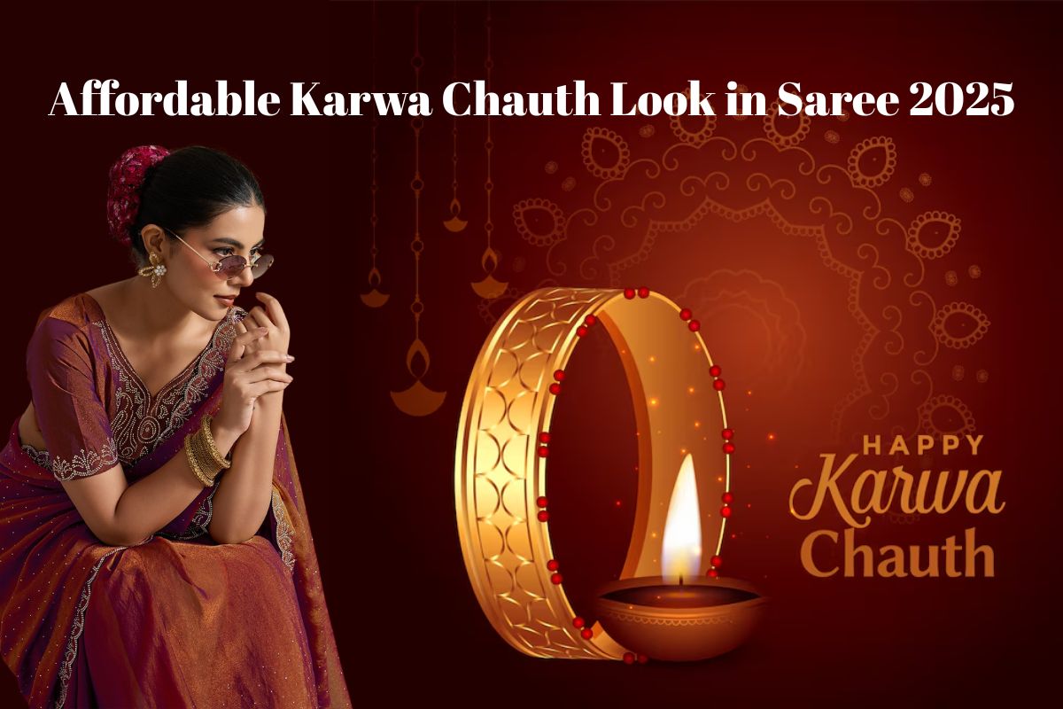 Affordable Karwa Chauth Look in Saree 2025