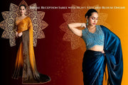 Bridal Reception Saree with Heavy Stitched Blouse Online