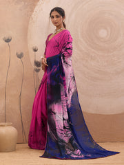 Pink Georgette Floral Printed Saree