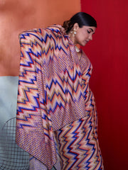 Multi-Colour Cotton Crepe Geometrical Printed Saree