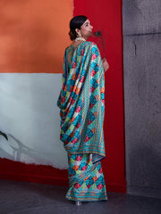 Multi-Colour Cotton Crepe Geometrical Printed Saree