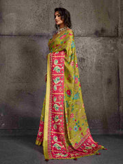 Light Green Moss Figure Printed Saree