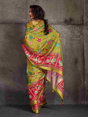Light Green Moss Figure Printed Saree