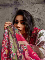 White Moss Figure Printed Saree