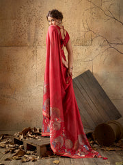Red Georgette Floral Printed Saree