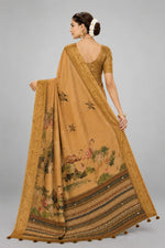 Mustard Kanjivaram Floral Printed Saree sedora couture