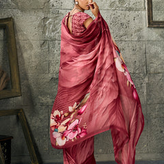Maroon Pure Weightless Floral Printed Saree sedora couture