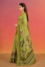 Green Kanjivaram Floral Printed Saree sedora couture