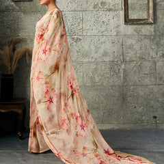 Beige Pure Weightless Floral Printed SareeA sedora couture