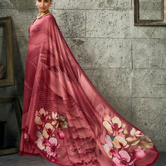 Maroon Pure Weightless Floral Printed Saree sedora couture