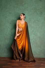 Sophisticated Mustard Saree with Fine Embroidery