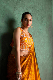 Sophisticated Mustard Saree with Fine Embroidery