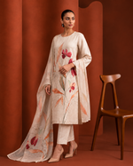 Cream Cotton Bead Work Kurta Set sedora couture
