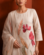 Cream Cotton Bead Work Kurta Set sedora couture