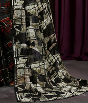 Black Georgette Abstract Printed Saree